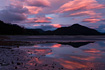Lavender, blue, and fiery pink hues at sunset near Eagle Beach.  Pure alaskan light.